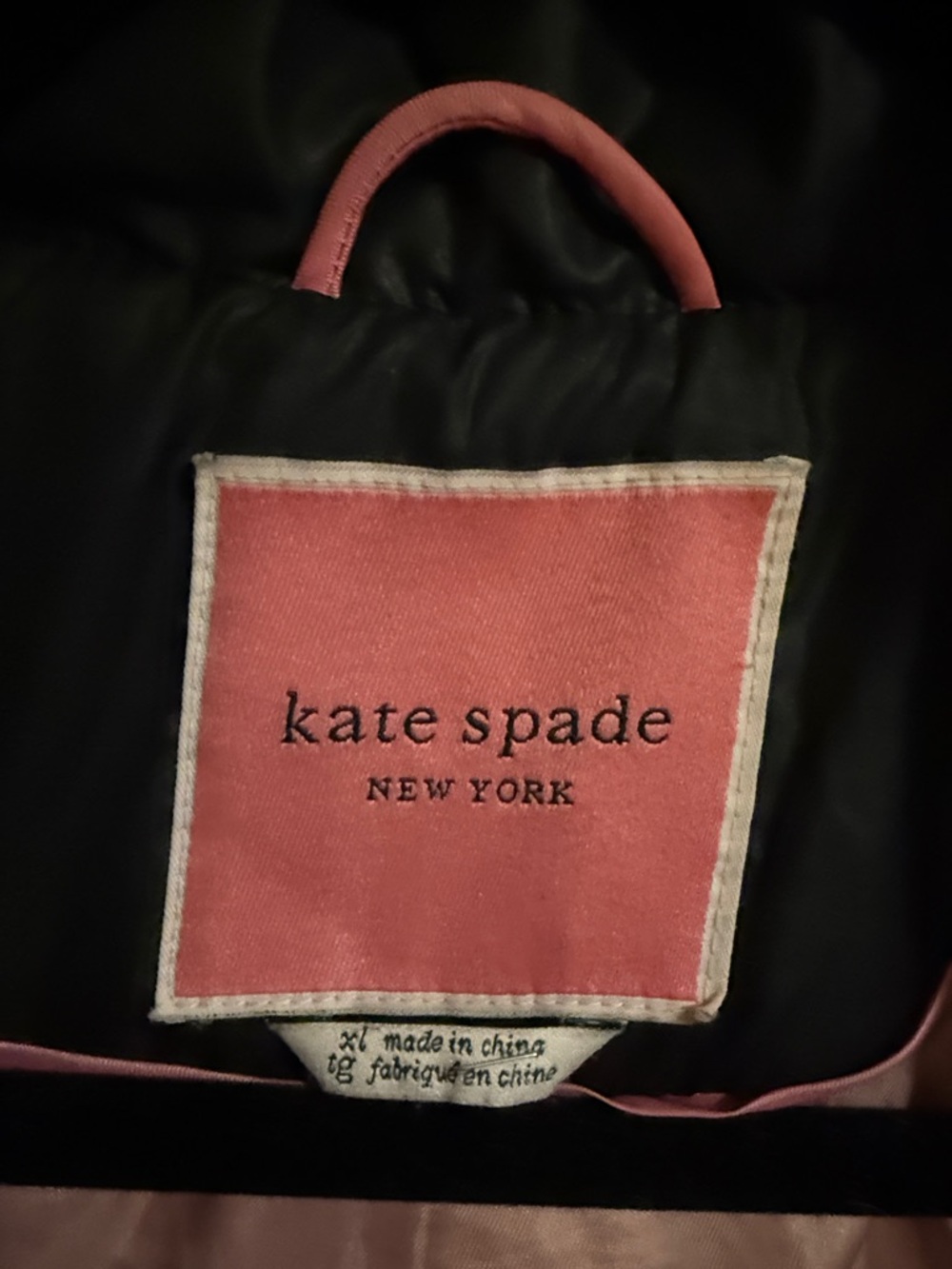 kate spade Black Quilted Jacket with Pink Lining classic quite luxury cute goth - Picture 2 of 6